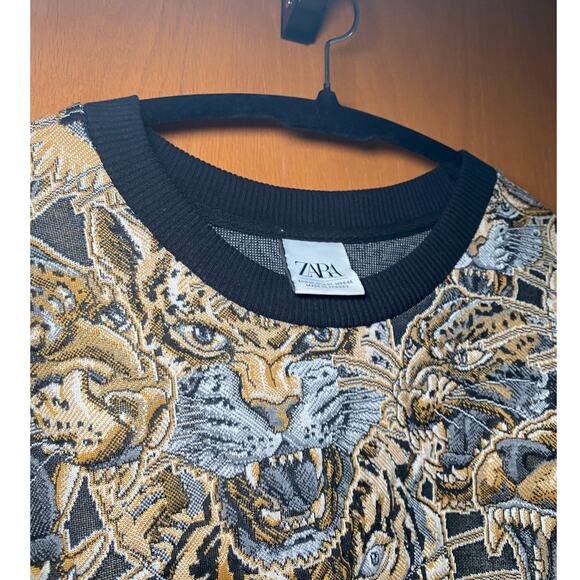 Zara Men's - Tiger Jacquard Quilted Sweater - Excellent! - Picture 4 of 16